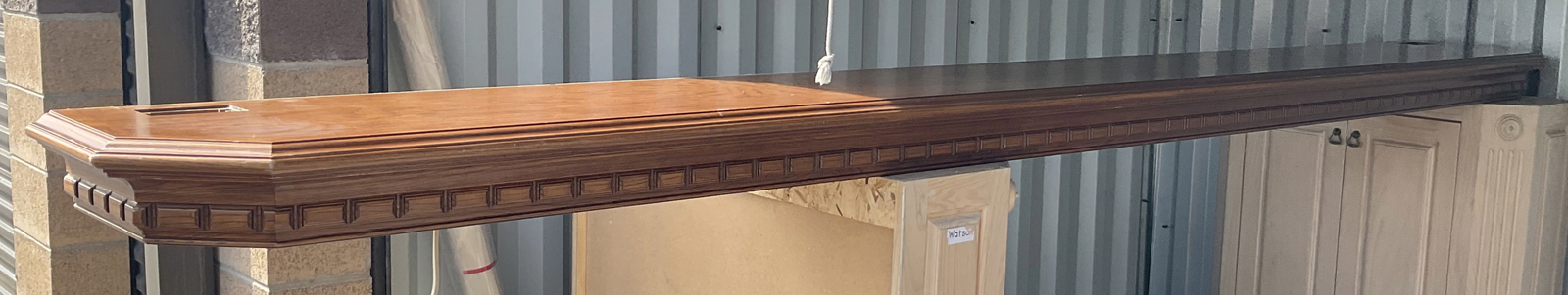 Custom Wood Bar Top with Chicago Rail