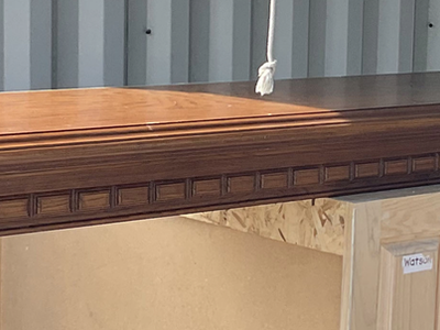 Custom Wood Bar Top with Chicago Rail