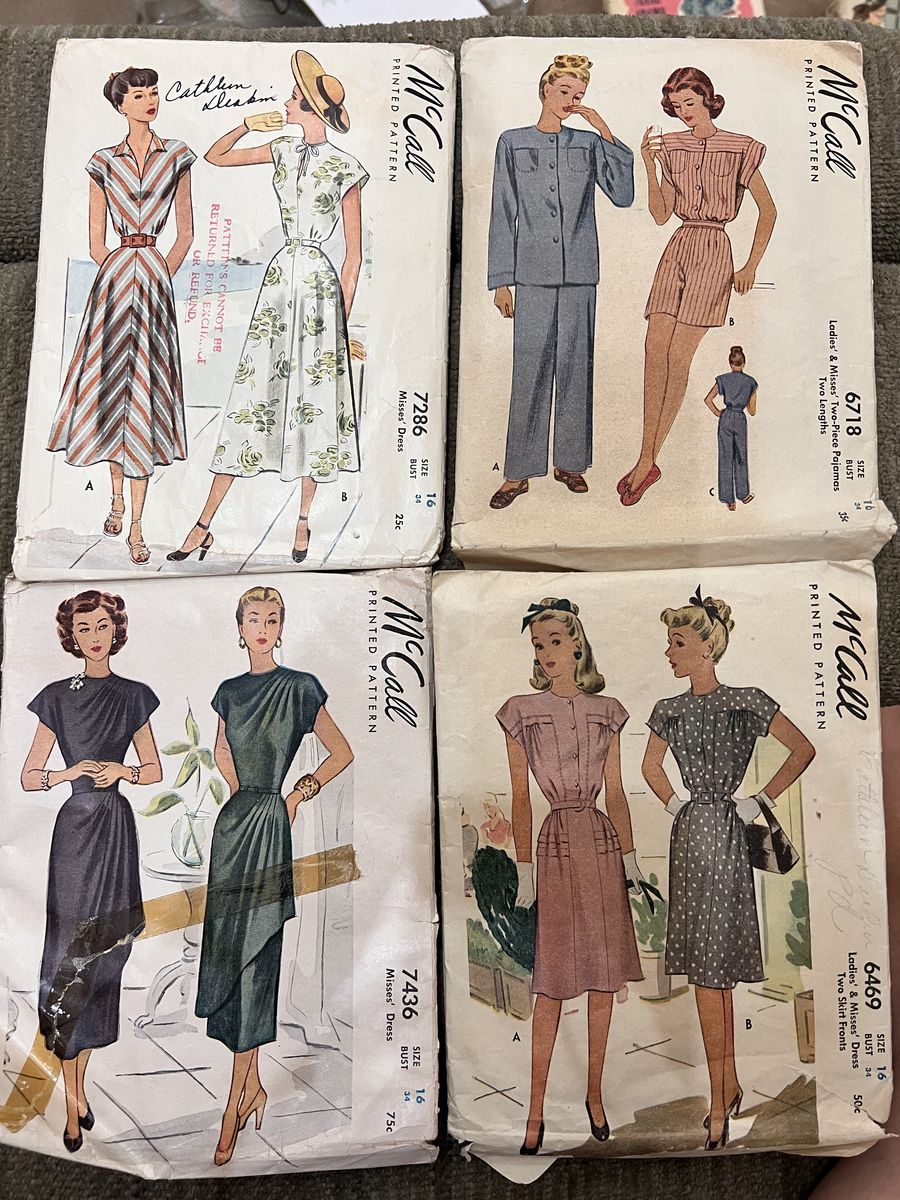 Amazing vintage sewing patterns. 1940s