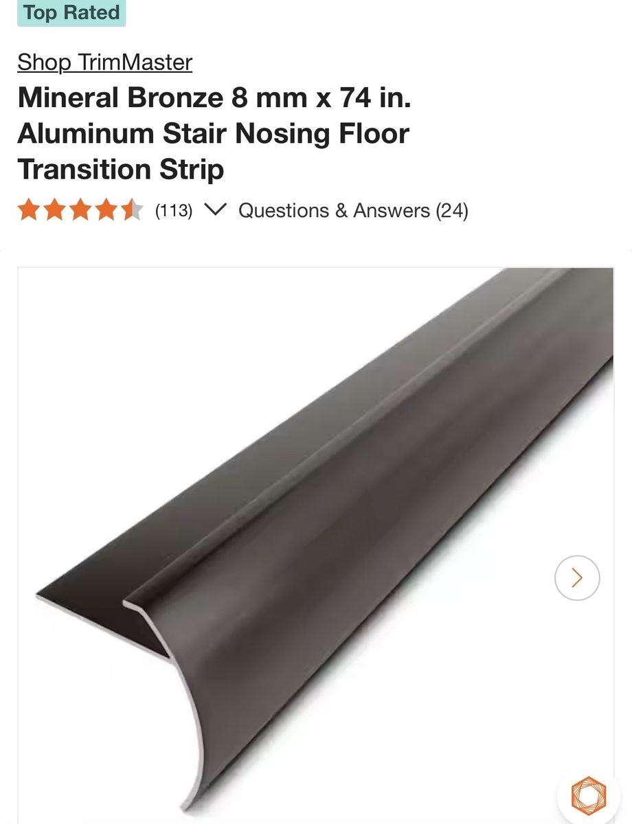 New. 2 Boxes (10) TrimMaster Mineral Bronze 8mm x 74in. Aluminum Stair Nosing Floor Transition Strip
