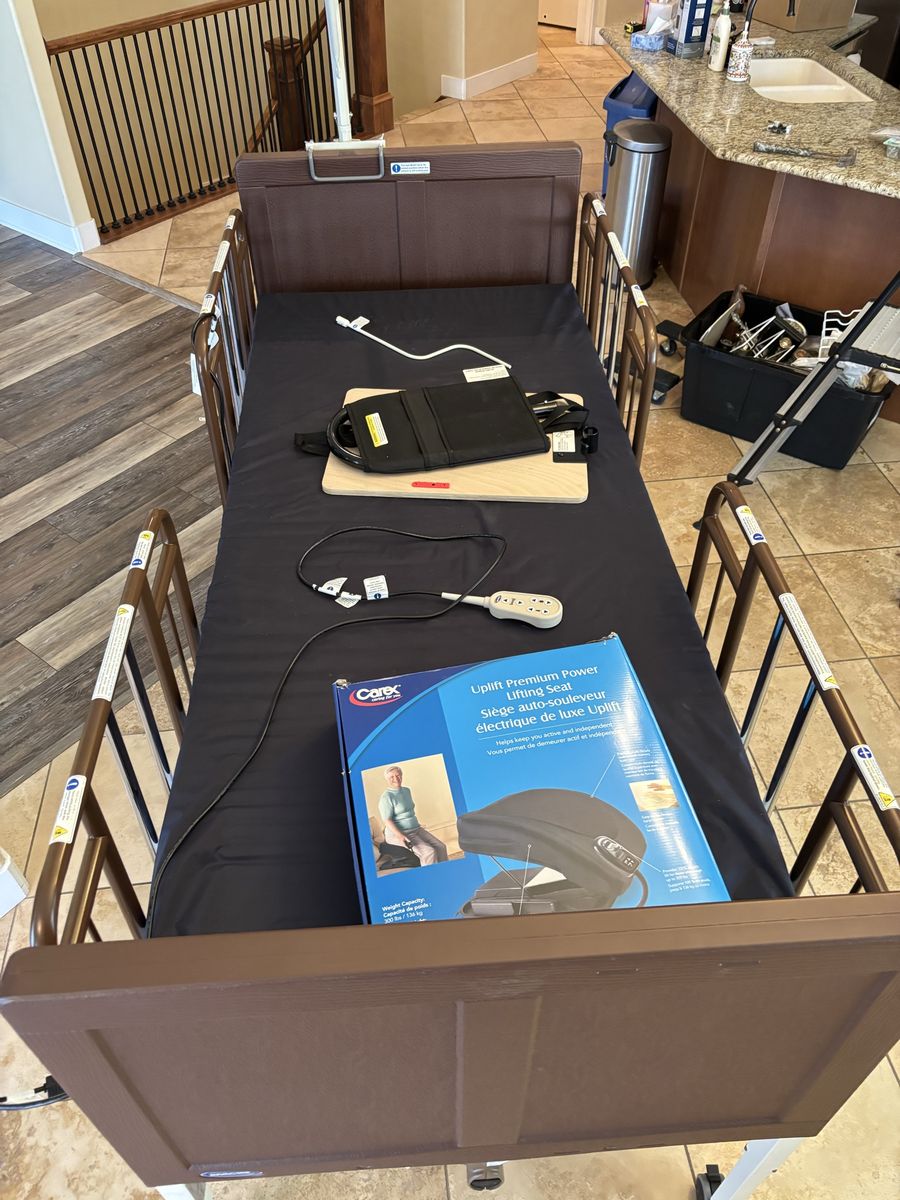 Free Extra large Hospital Bed & other supplies