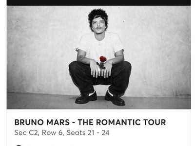 2x Bruno Mars FLOOR Tickets