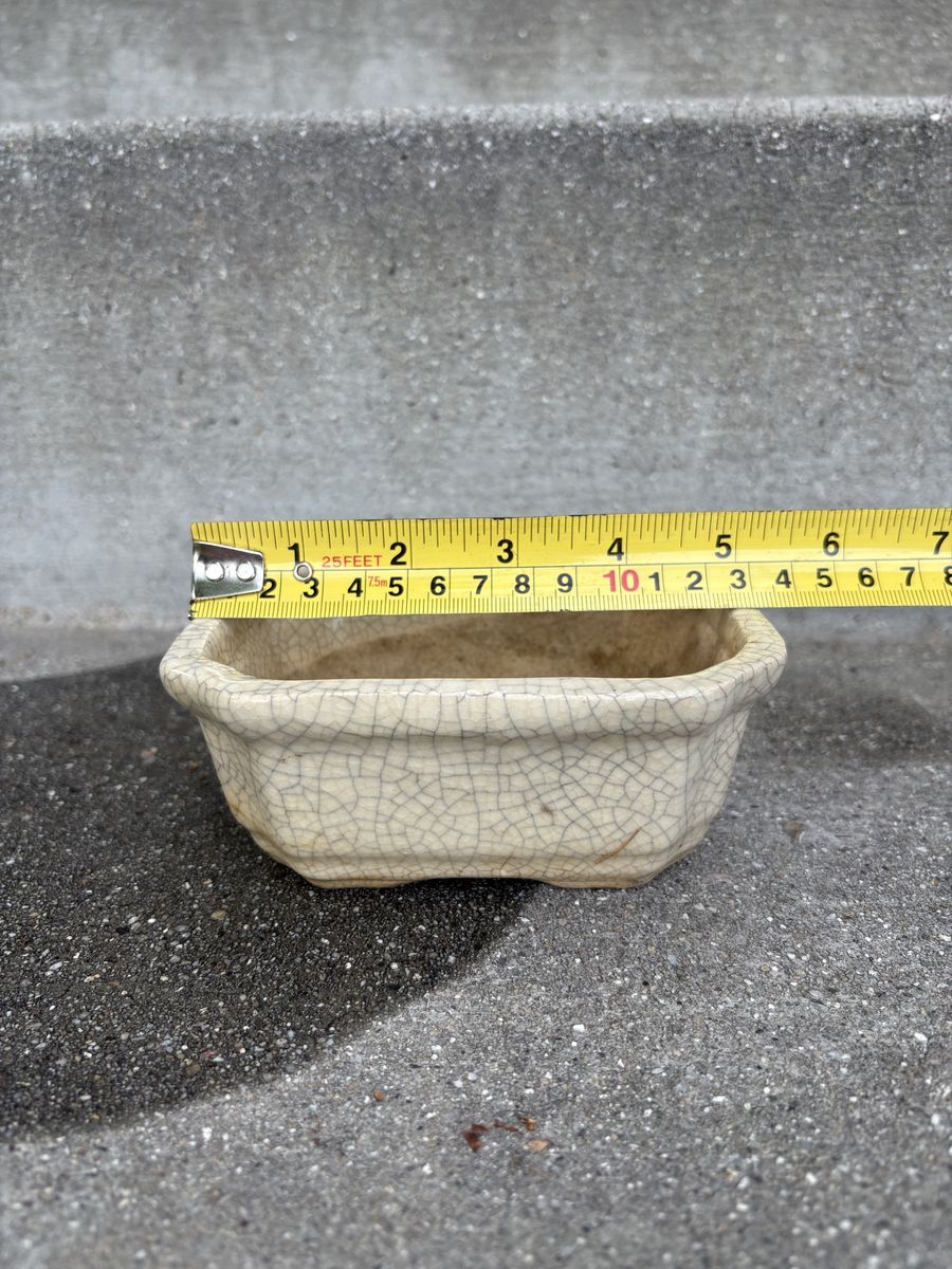 Small Bonsai / Succulent Pot – Crackle Glaze