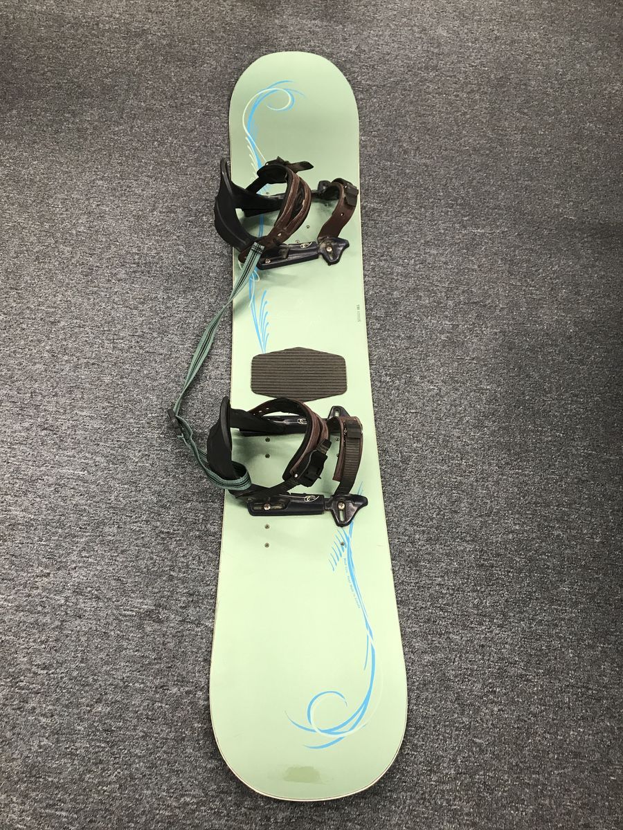 Super clean vintage Burton snowboard contact 149 with baseless bindings