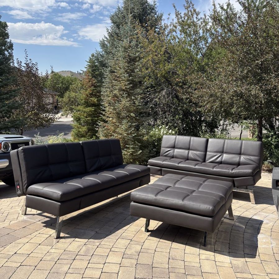 Like new! Coddle Toggle Convertible Sofa Set – 2 Sofas with Euro mattress toppers + Matching Chair/Loveseat  $1,750 OBO