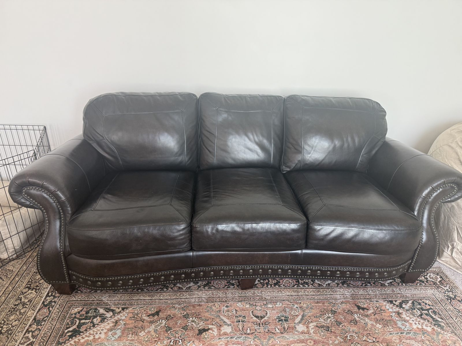 Brown Leather Sofa