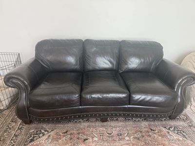 Brown Leather Sofa