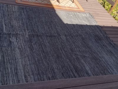 Blue Leather Distressed Braided Rub