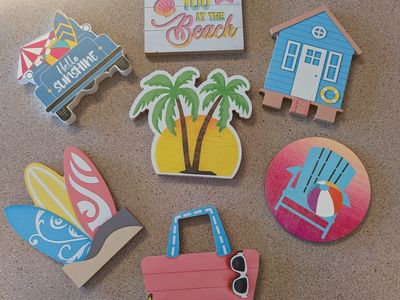Summer wooden tray or bowl decorations All New!