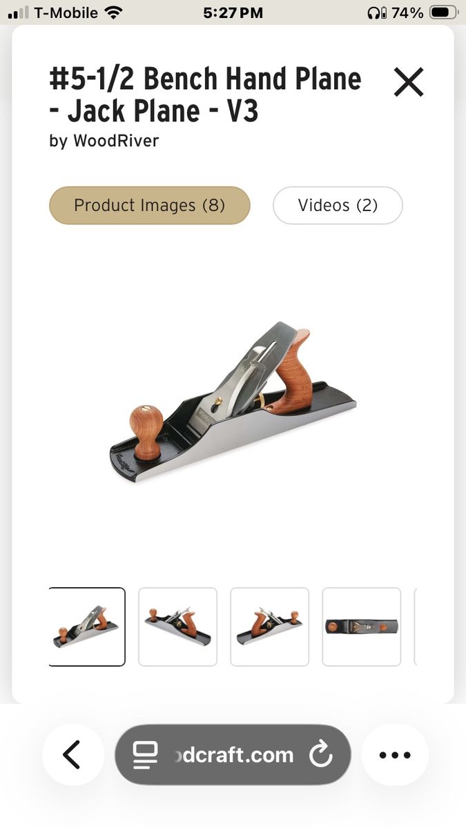 WoodRiver #5-1/2 Bench Hand Plane - Jack Plane - V3