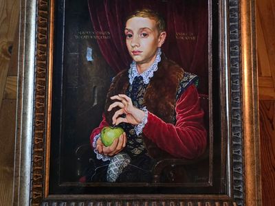 Boy with Apple Painting