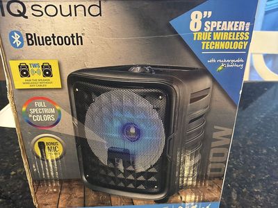 IQ Sound IQ-6608DJBT 8" Bluetooth True Wireless Portable Speaker w/ Rechargeable Battery & Mic