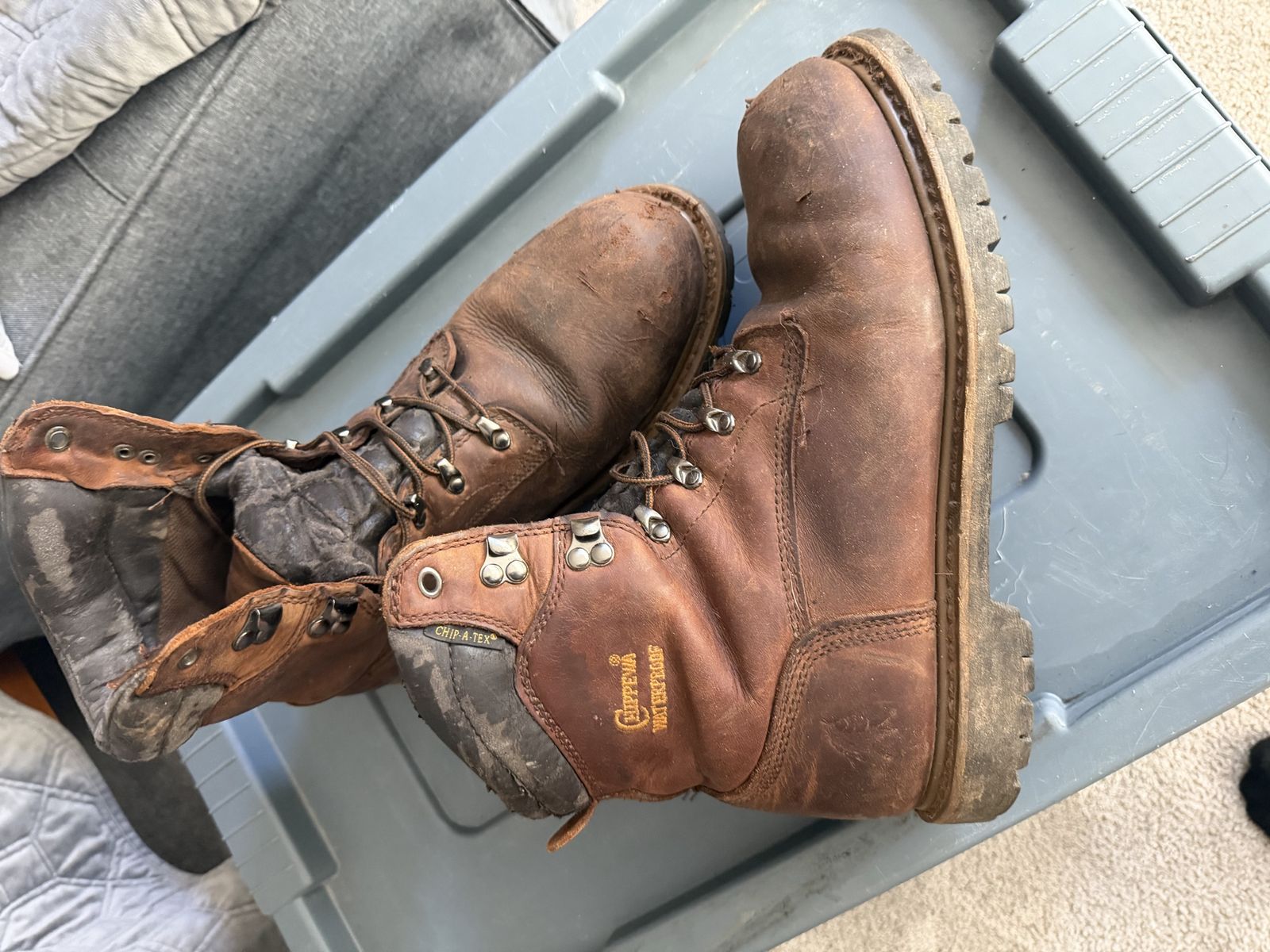Chippewa Waterproof Work Boots - Men's Brown Leather, Size 10