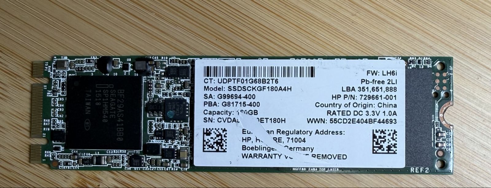 HP M.2 SATA 180GB SSD