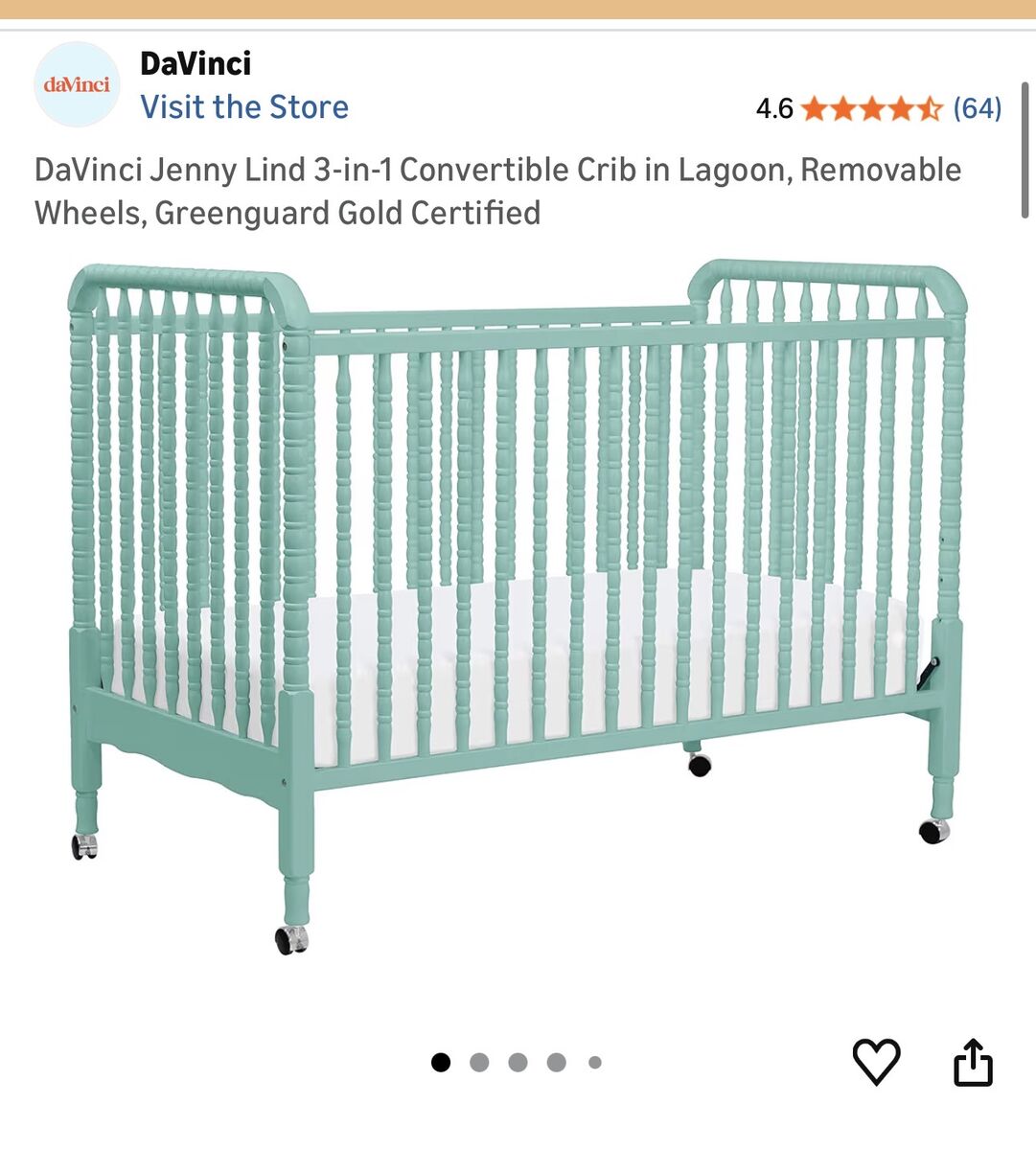 Crib/Toddler Bed Teal Blue