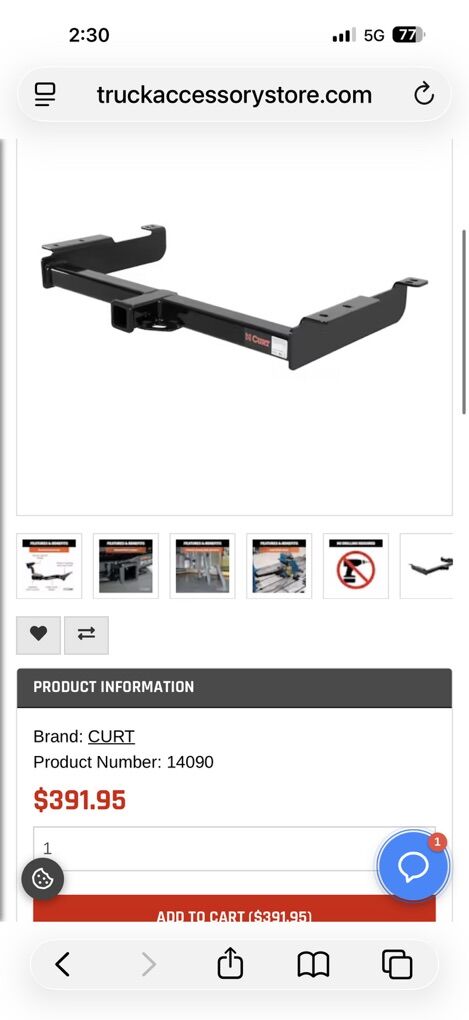 CURT 14090 Hitch Receiver Chevy Express Van GMC