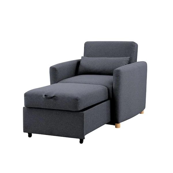 NEW Serta 3-in-1 Convertible Sleeper Chair / Twin Cot – Navy Blue Woven Fabric