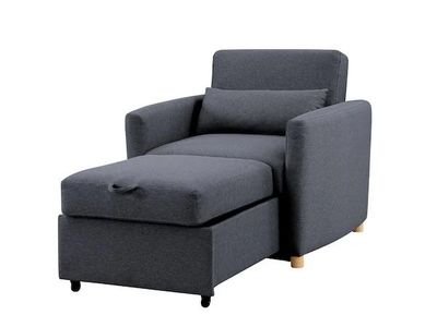 NEW Serta 3-in-1 Convertible Sleeper Chair / Twin Cot – Navy Blue Woven Fabric