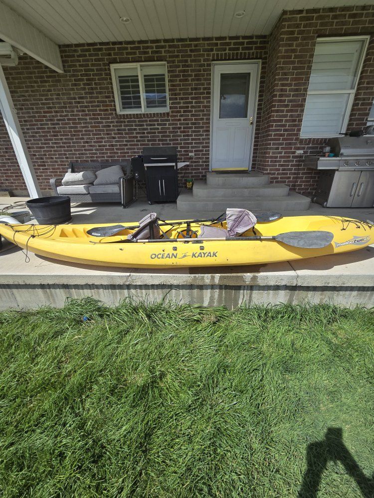 Ocean Kayak Malibu Two XL Tandem Kayak Yellow with Paddles