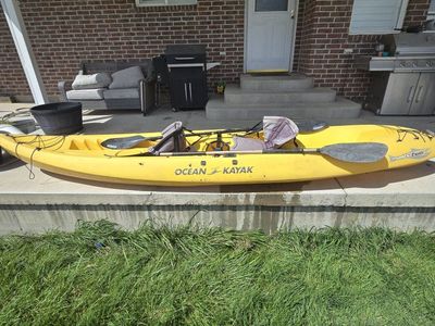 Ocean Kayak Malibu Two XL Tandem Kayak Yellow with Paddles