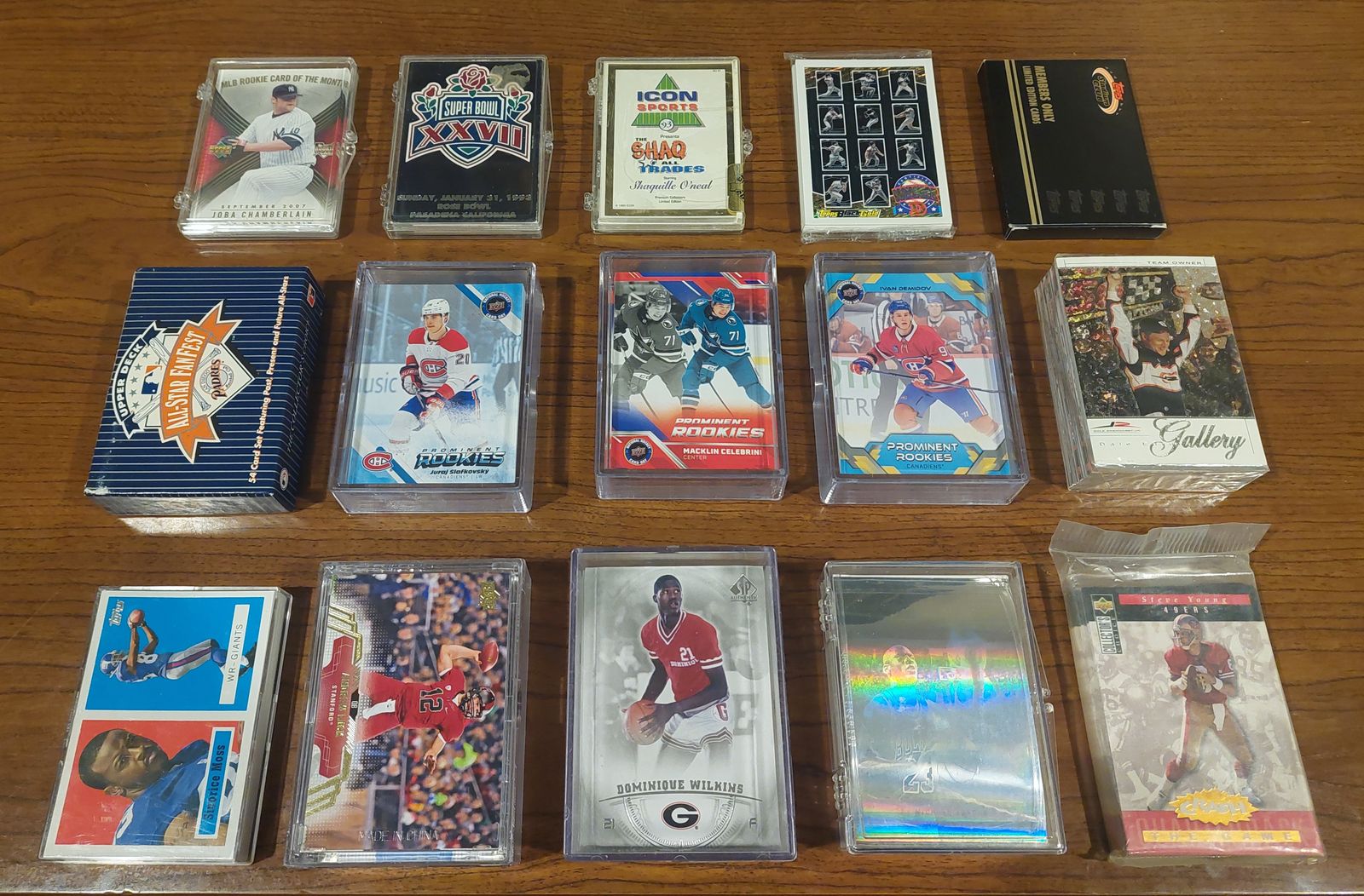 COMPLETE SPORTS CARD SETS – JORDAN, SHAQ, GRIFFEY, LUCK, CELEBRINI, DEMIDOV & MORE! 