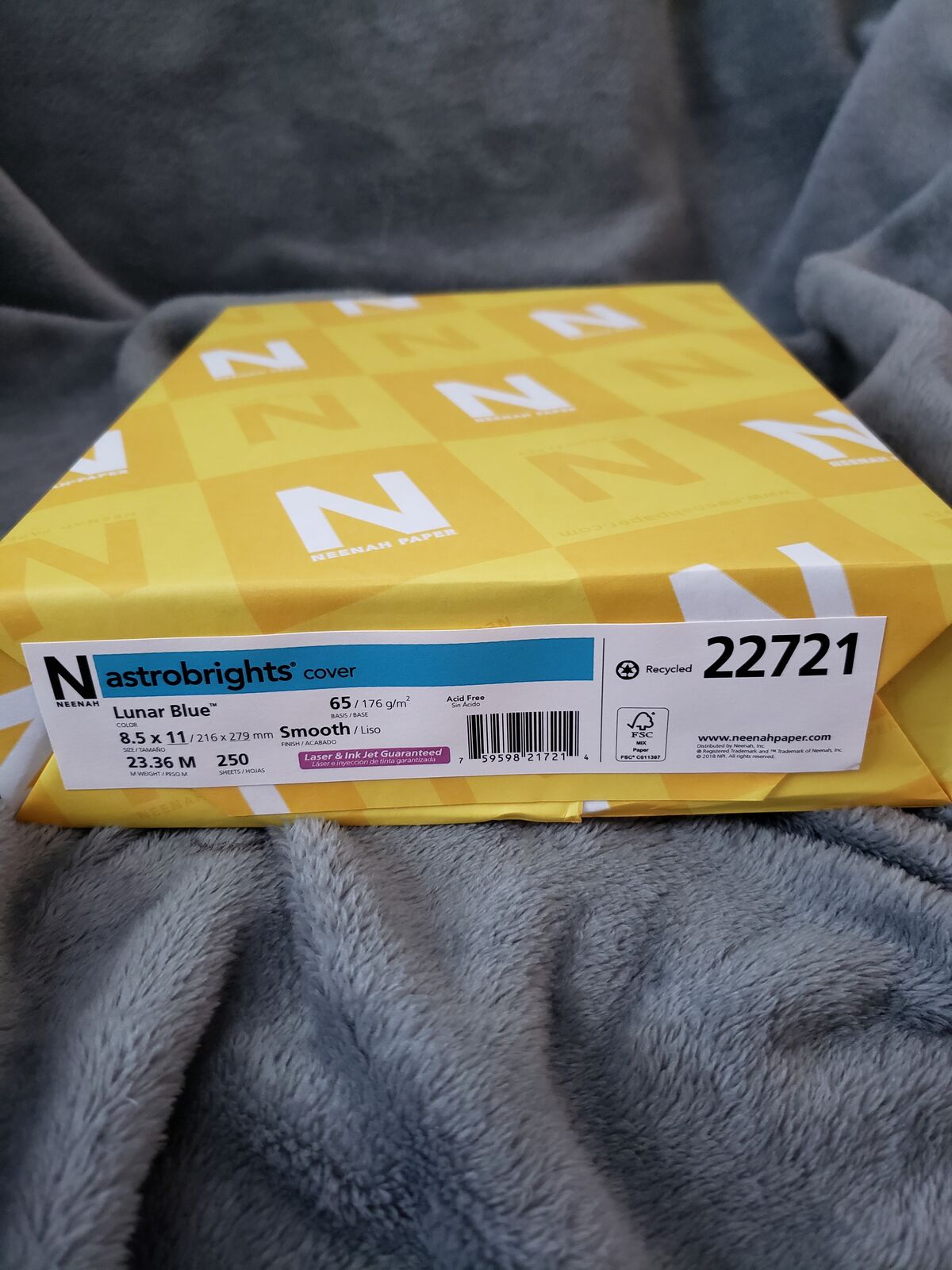 Lunar Blue Cardstock Paper - 250 Sheets