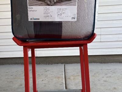Queen Size Bedding + Red Stool