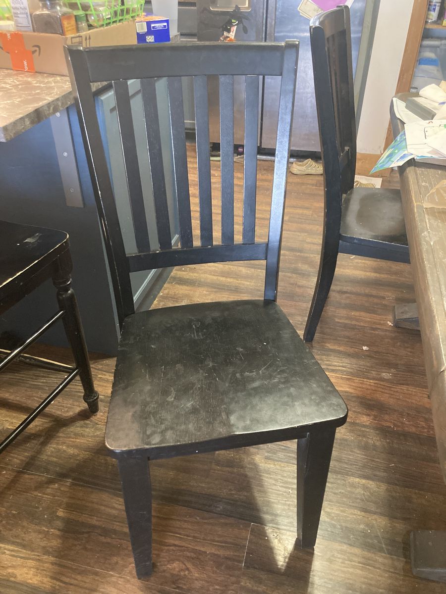 Dining chairs, black, set of 3