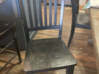 Dining chairs, black, set of 3