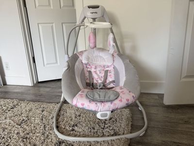 Ingenuity Baby Swing - Pink Floral & Gray - Gentle Motions & Music