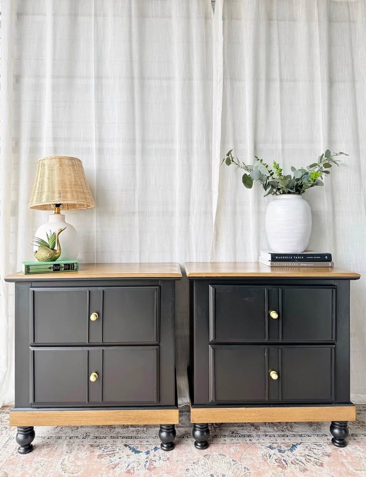 Modern Boho Chic 2 Drawer Nightstands | Modern 2 Drawer Nightstands #1