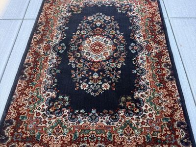 Vintage Kerman Persian Knotted Wool Carpet Rug