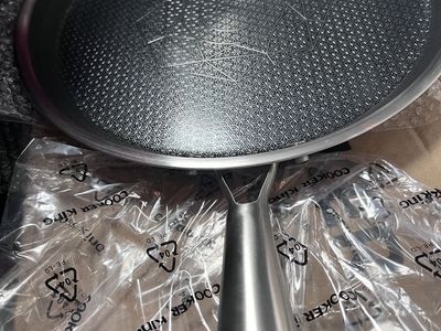 COOKER KING 10.5" Non-Stick Induction-Ready Fry Pan, Laser Etched Aluminum