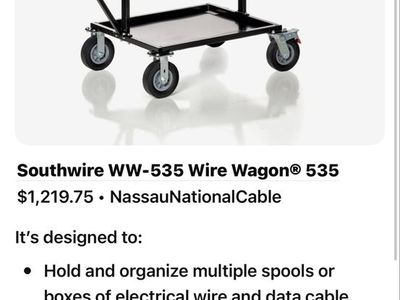 Southwire WW-535 Wire Wagon 535 Heavy Duty Wire Dispensing Cart 1000 lb Capacity