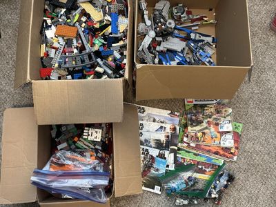 Large Bulk LEGO Lot Mixed Bricks, Sets, Minifigures & Manuals