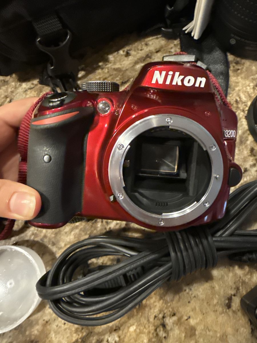 Nikon D3200 Red Camera Body  and lens
