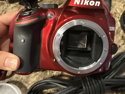 Nikon D3200 Red Camera Body and lens