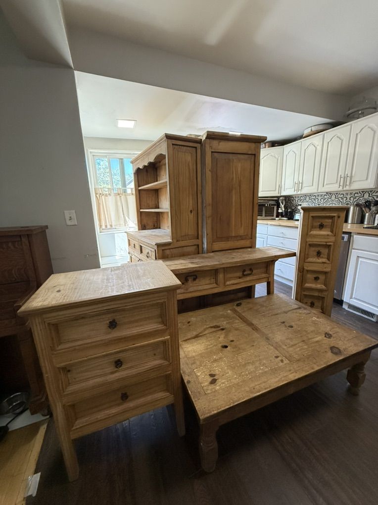 Front Room Set, 6pcs, Rustic Pine, Cabin Perfect