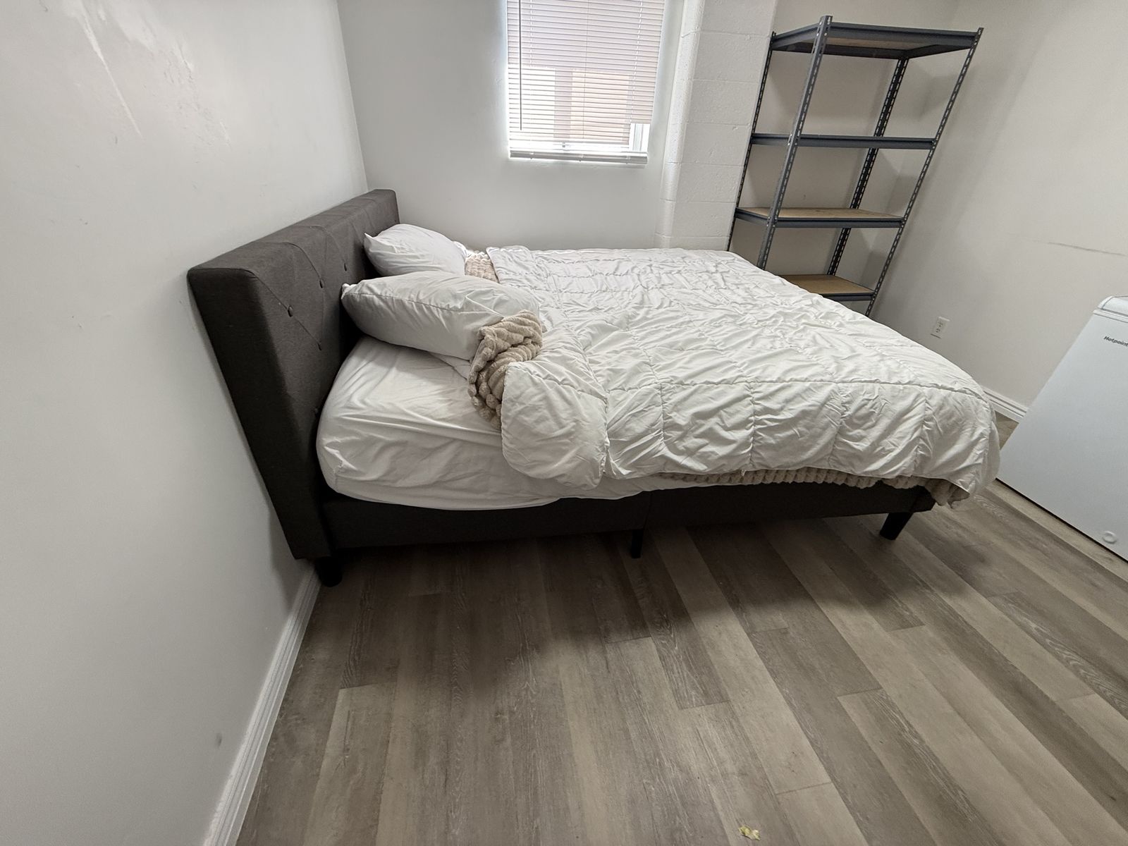Upholstered king platform bed frame for sale - NEED GONE ASAP