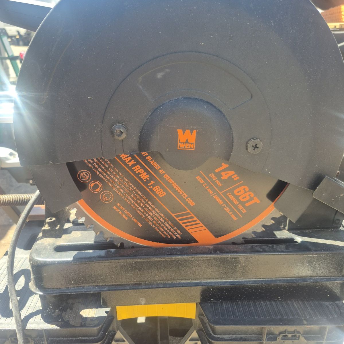 WEN 14" 66T Carbide Teeth Metal Cut-Off Saw Blade, 1600 Max RPM