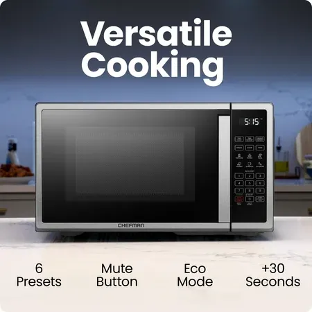 Chefman 1.1 cu ft Microwave, 1000W - Stainless