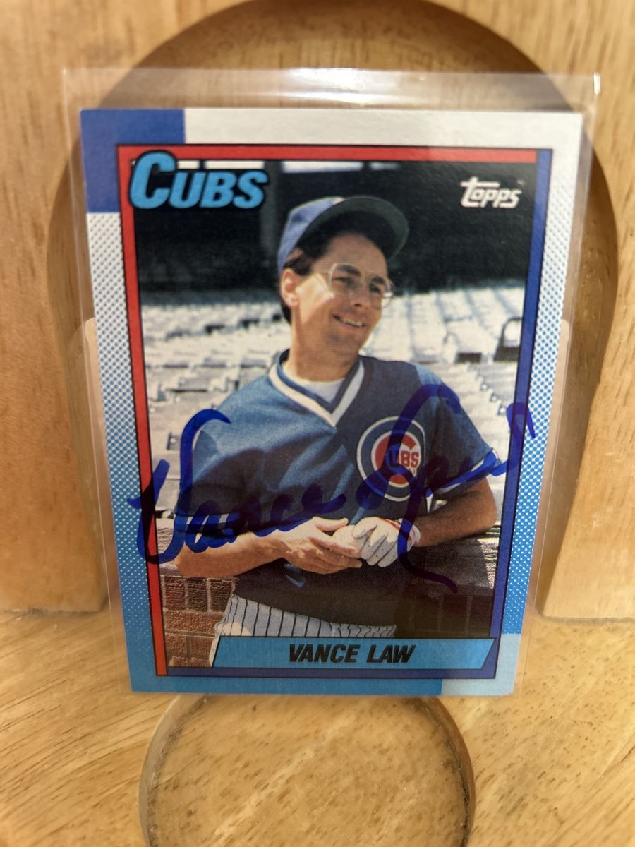 1990 Topps Autograph Hand Signed Chicago Cubs MLB Baseball Card Auto BYU COUGARS Super