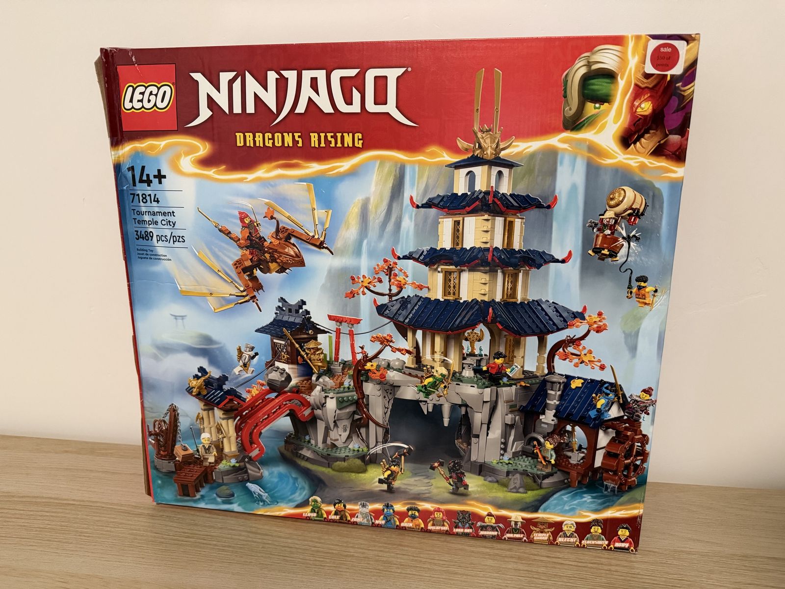 Used LEGO NINJAGO Tournament Temple City Set 71814 - 3,489 Pieces