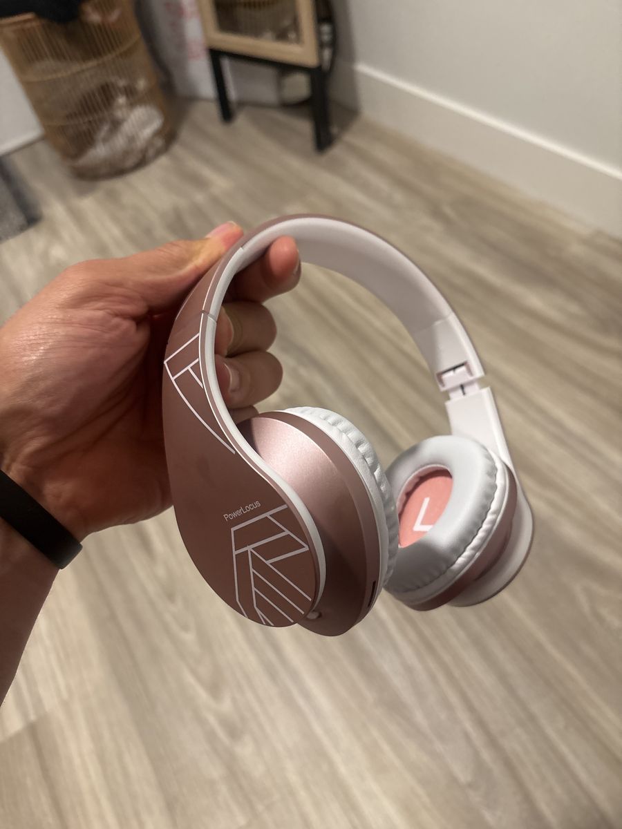 PowerLocus P2 Bluetooth Over-Ear Headphones - Rose Gold, Wireless, Foldable