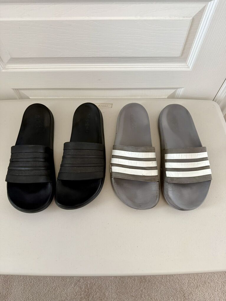 2 Mens Size 11 Adidas Slides Sandals $10 For Both