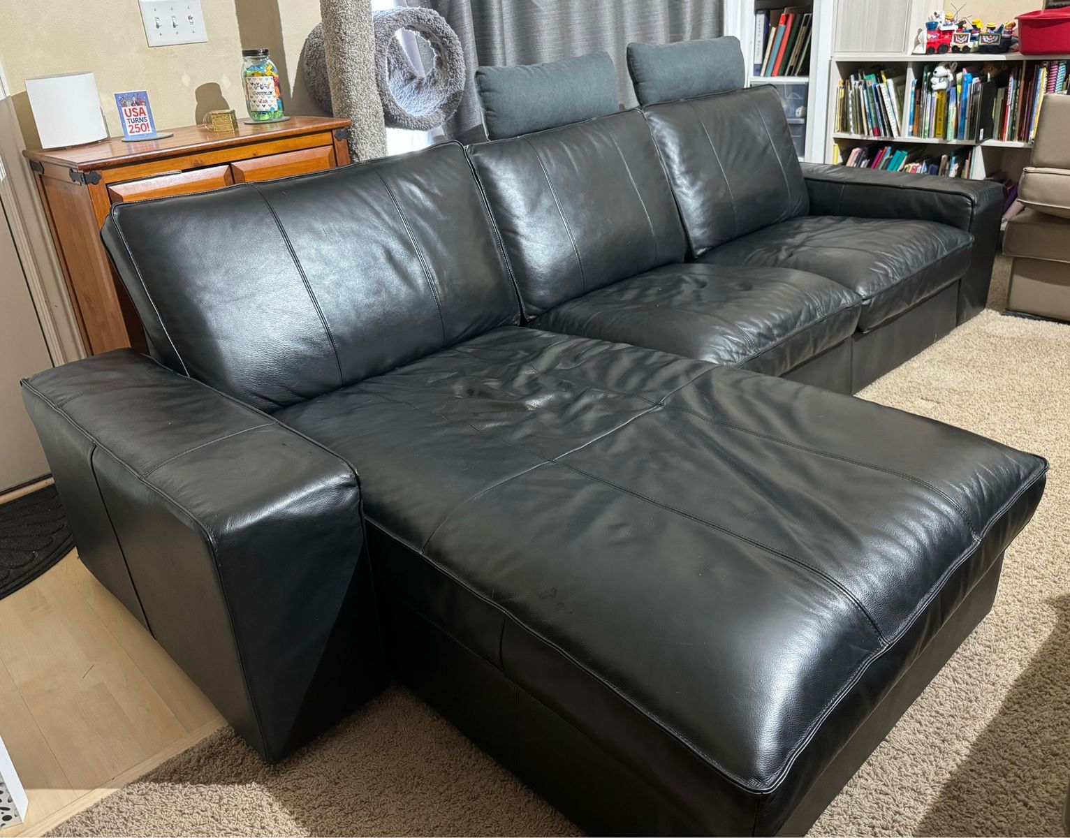 Black Leather Couch From IKEA