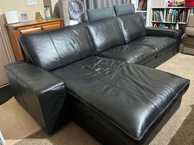 Black Leather Couch From IKEA