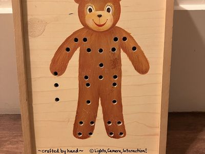 Handcrafted Wooden Bear Lacing Box Toy by Lights, Camera, Interaction!