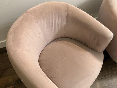 Pink Velvet Barrel Swivel Chair