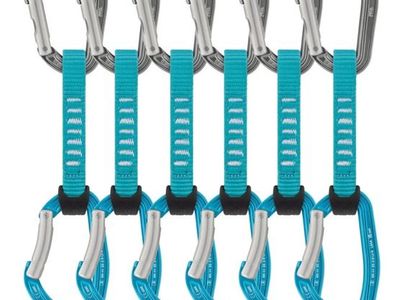 Petzl Djinn Axess Quickdraw 12 Pack - Turquoise Climbing Quickdraws